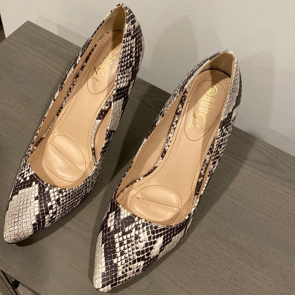 Snake high heel shoes